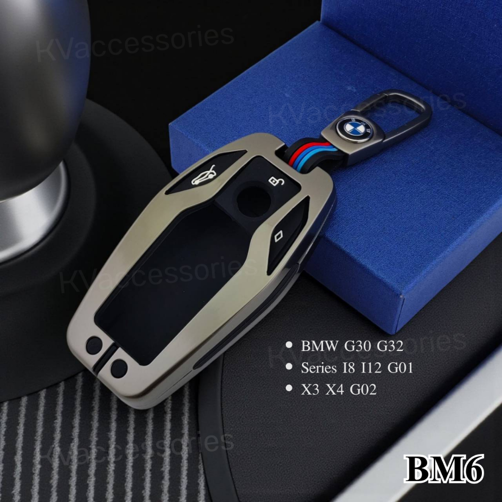 เคสกุญแจรถยนต์ BMW G30 G32  Series I8 I12 G01  X3 X4 G02 เคสโลหะ+ปุ่มซิลิโคน