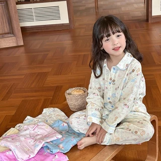 BB139 ชุดนอนลูกสาว ลายการ์ตูนน่ารัก สดใส ขาสั้นขายาว มีกระเป๋าตรงหน้าอก ผ้านิ่ม นอนหลับสบาย