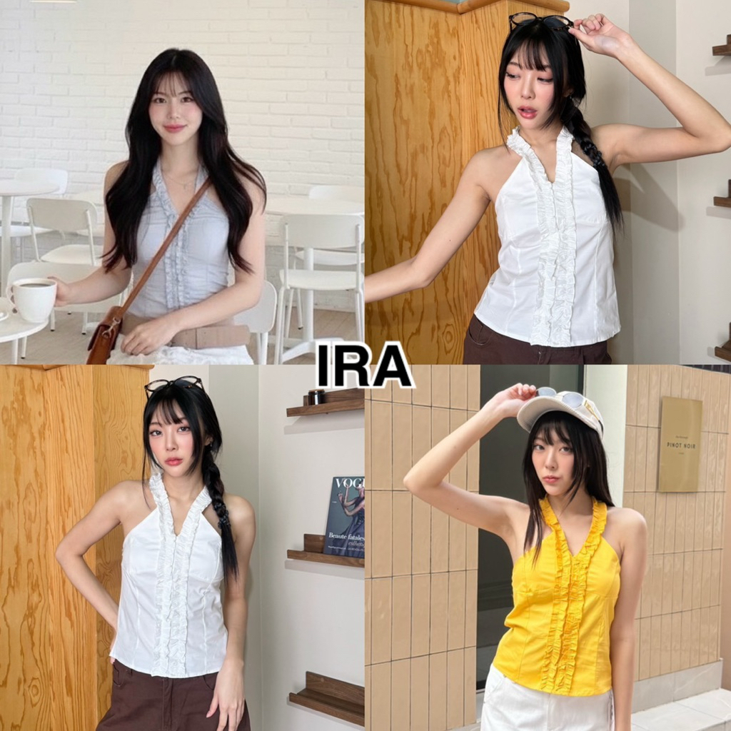 BY IRA Dearie Top เสื้อครอปคล้องคอ ลายสวย เนื้อผ้าดี ใส่เข้ารูป ทรงน่ารัก