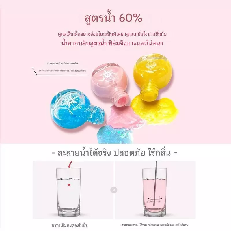 ชุดยาทาเล็บเด็กสูตรน้ำ ลายการ์ตูนดิสนีย์ พร้อมตะไบ thumbnail 6