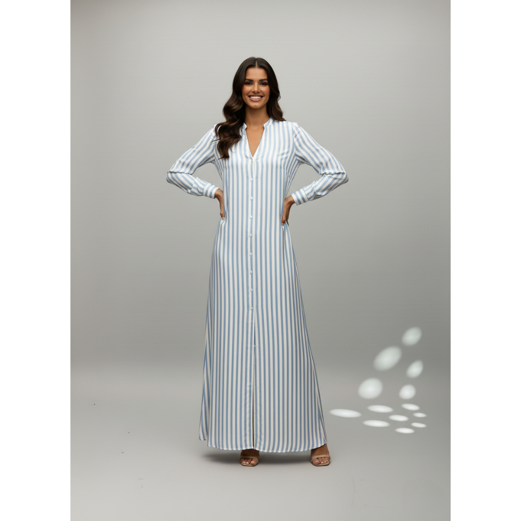 TANGO TANGERINE – DORATHY DRESS เดรสเชิ้ตยาวลายทาง