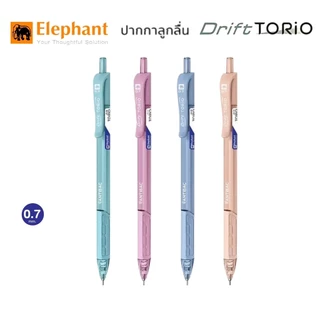 Elephant ปากกาลูกลื่นดริฟท์ โทริโอะ DRIFT TORIO ขนาด 0.5 มม. และ 0.7 มม. หมึกน้ำเงิน (ราคา 1 ชุด 4 ด้าม)