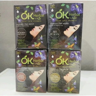 แชมพูปิดผมขาว OK herbal 1 กล่อง 12 ซอง ของแท้