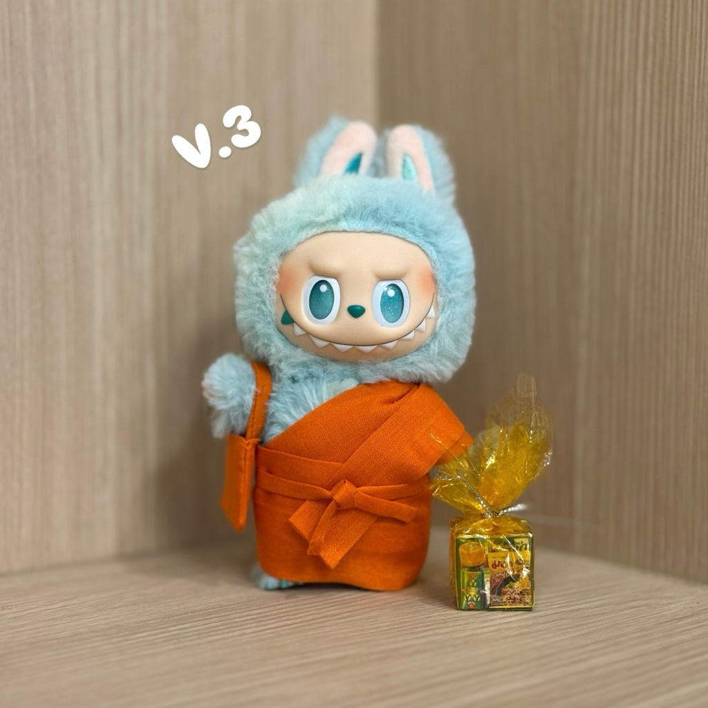 พร้อมส่ง ชุดจีวรพระ🧡สีส้ม🧡 ชุดลาบูบู้ v.1, v.2, v.3 Labubu  *ไม่รวมตุ๊กตา* - รูปที่ 3