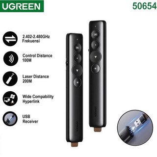 UGREEN 50654 Wireless Laser Pointer Presentation 2.4G เลเซอร์ 100m (1ชิ้น)
