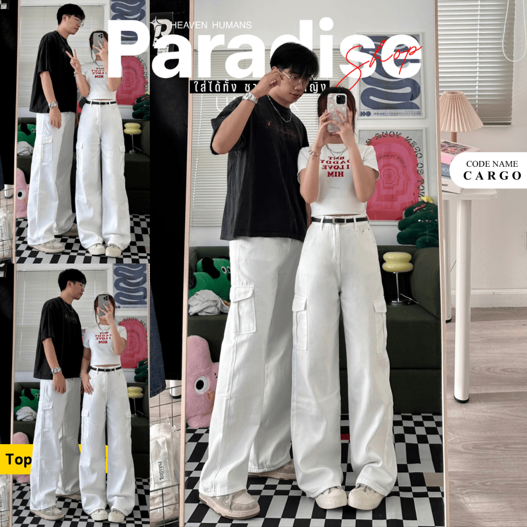 Paradise - Cargo All Color Fade | กางเกงคาโก้ - รวมสีเฟด | ใส่ได้ ชาย - หญิง | Unisex | Men - Women | Jeans รูปที่ 2