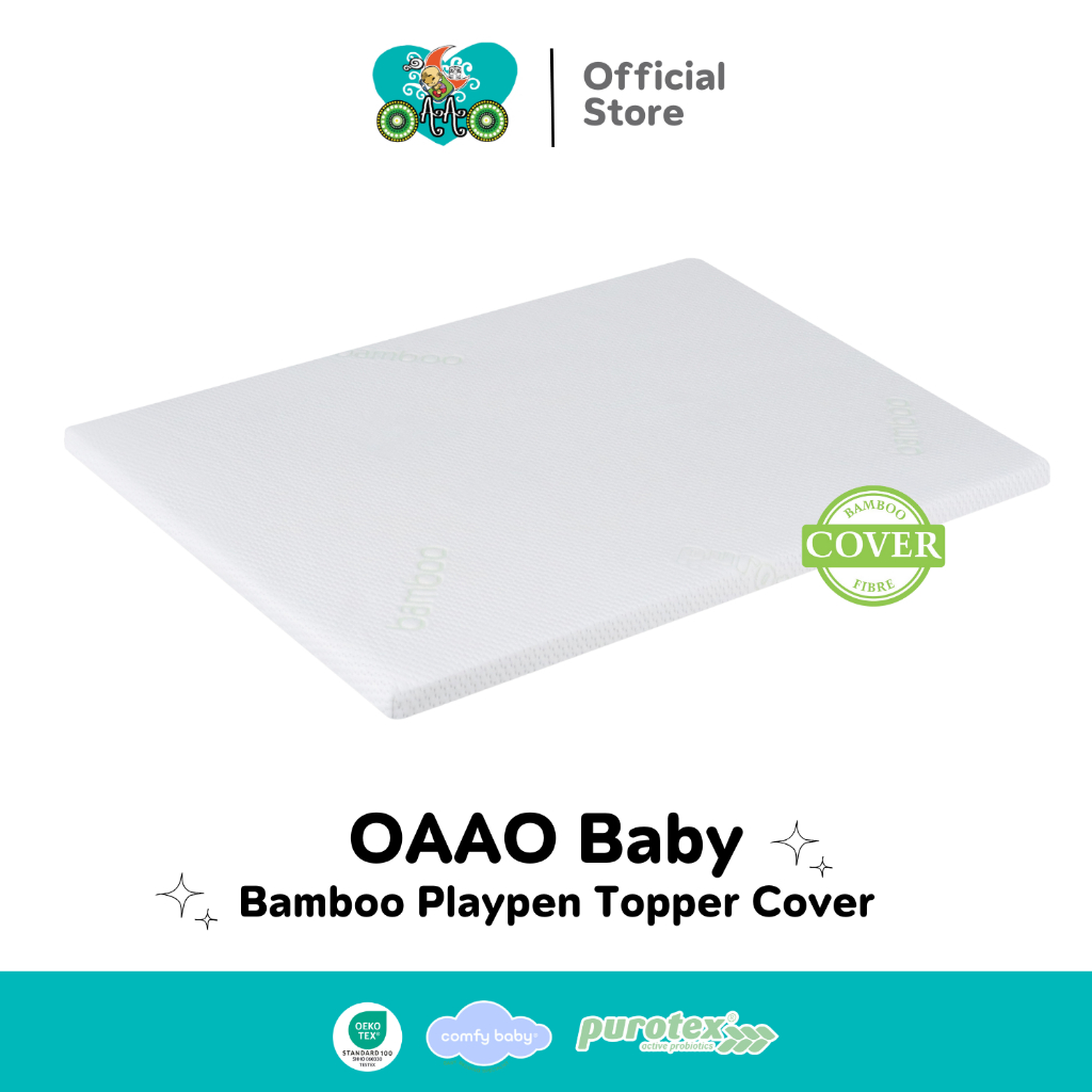 OAAObaby Playpen Topper Cover ปลอกสวมทอปเปอร์ ผ้าปูที่นอน | ผ้าใยไผ่ Purotex®