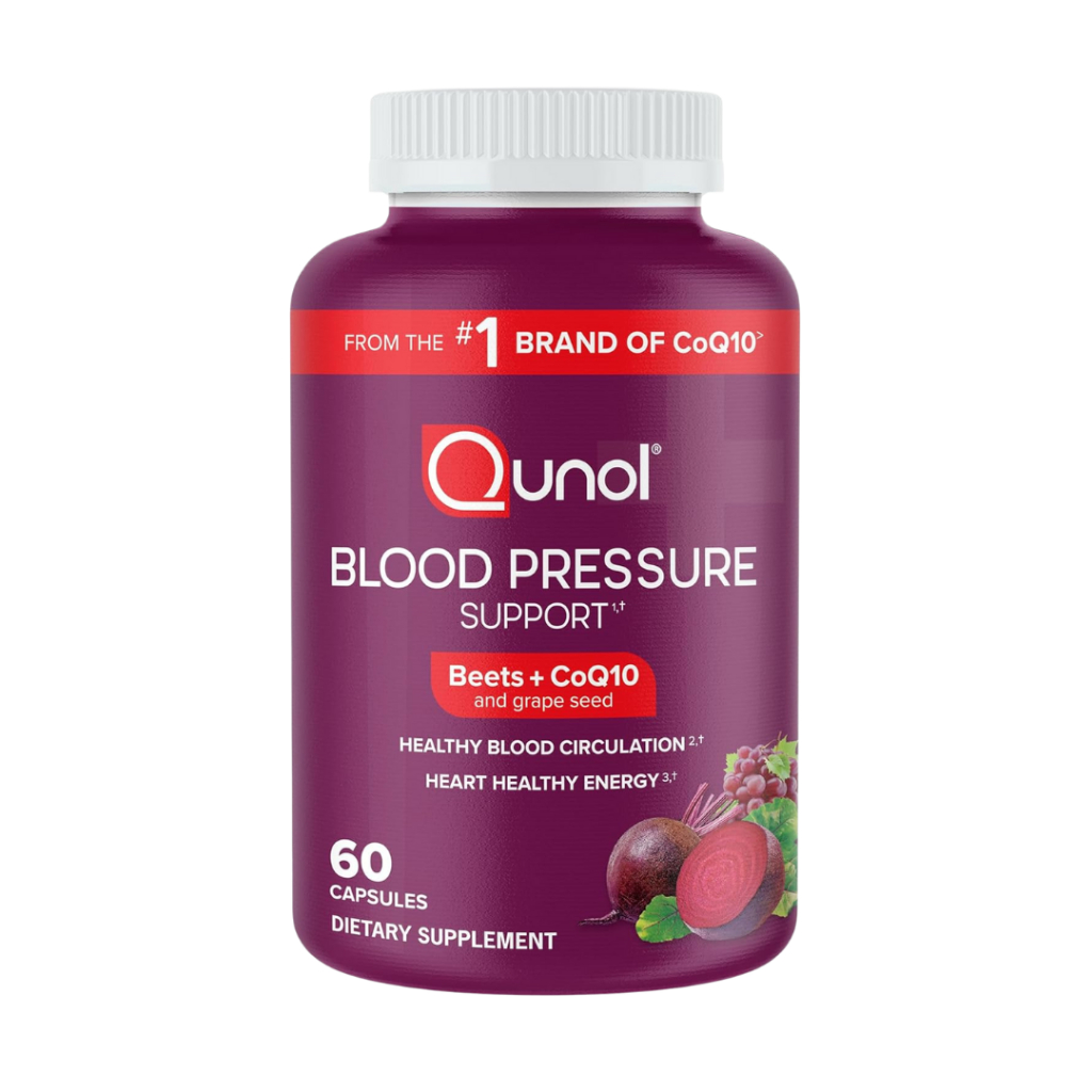 Qunol Blood Pressure Support – 3‑in‑1 Beets + CoQ10 + Grape Seed Extract (บรรจุ 60 เม็ด)