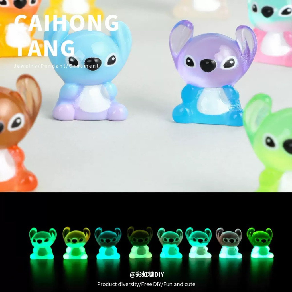 🇹🇭 สติทช์ Stitch 3D เรืองแสง เรซิ่นเรืองแสง โมเดลจิ๋ว สำหรับตกแต่ง DIY
