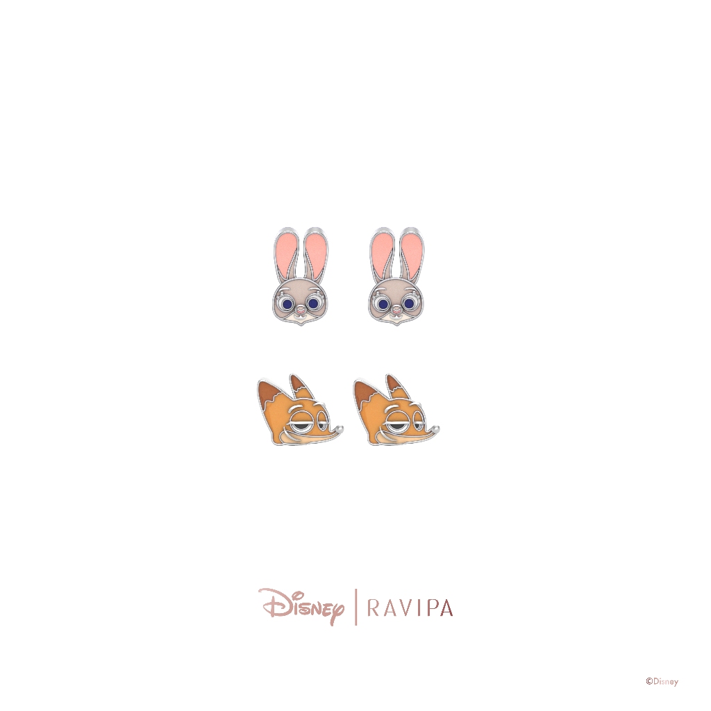 Ravipa | Disney Zootopia Nick Wilde & Judy Hopps Studs - ต่างหู