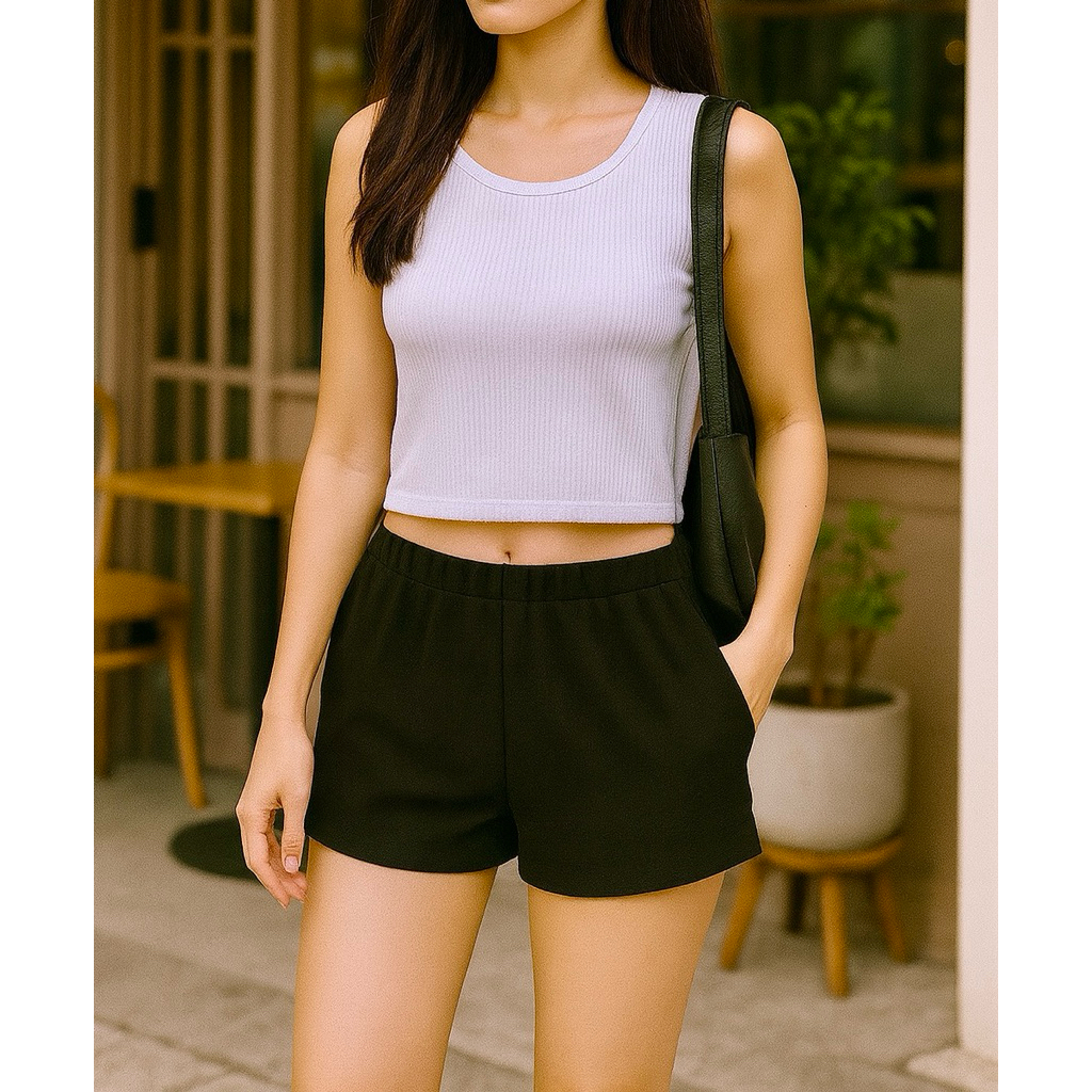 กางเกงขาสั้นผู้หญิง กางเกงนอน ผ้านิ่มเนื้อดีมีกระเป๋าทรงสวย