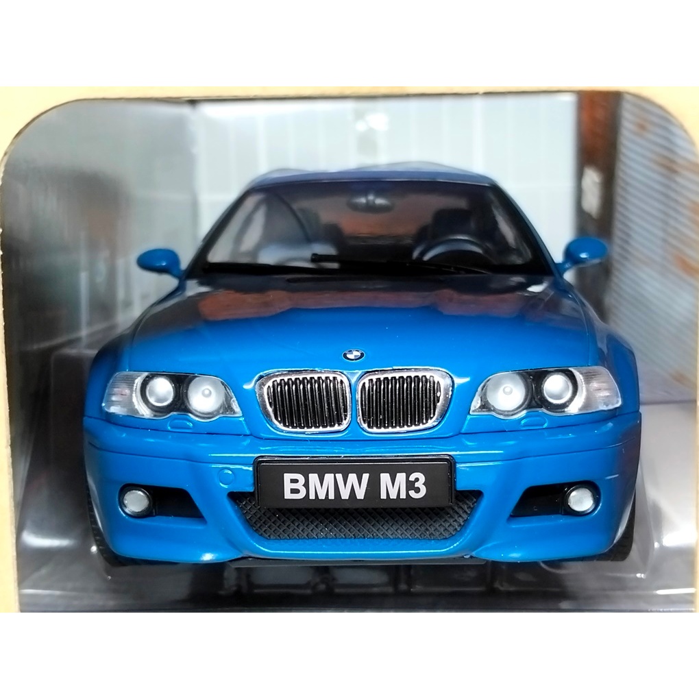 โมเดลรถE46 1/18 โมเดลรถBMWE46 โมเดลรถ Solido Model BMW E46 Series 3 M3 Model car scale 1:18 สีฟ้า รา