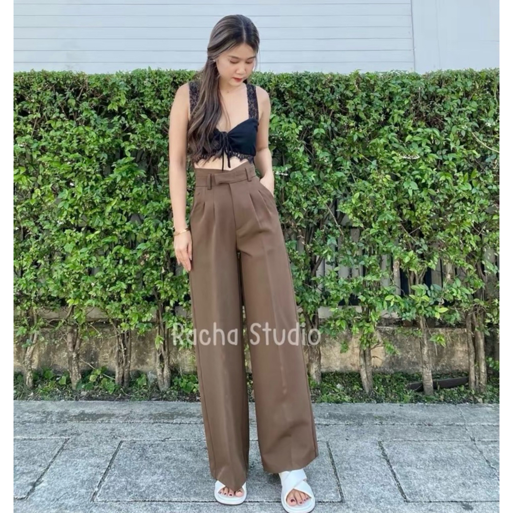 ป้าย Racha Studio กางเกงเอวสูงมงกุฏ ไซส์XL