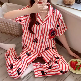 🔥ผ้าไหมญี่ปุ่น🔥อก 42-50 นิ้ว ชุดนอนแขนสั่น-ขายาว ไซร์ L-4XL เนื้อผ้าเกรดพีเมี่ยม พร้อมส่งจากไทย