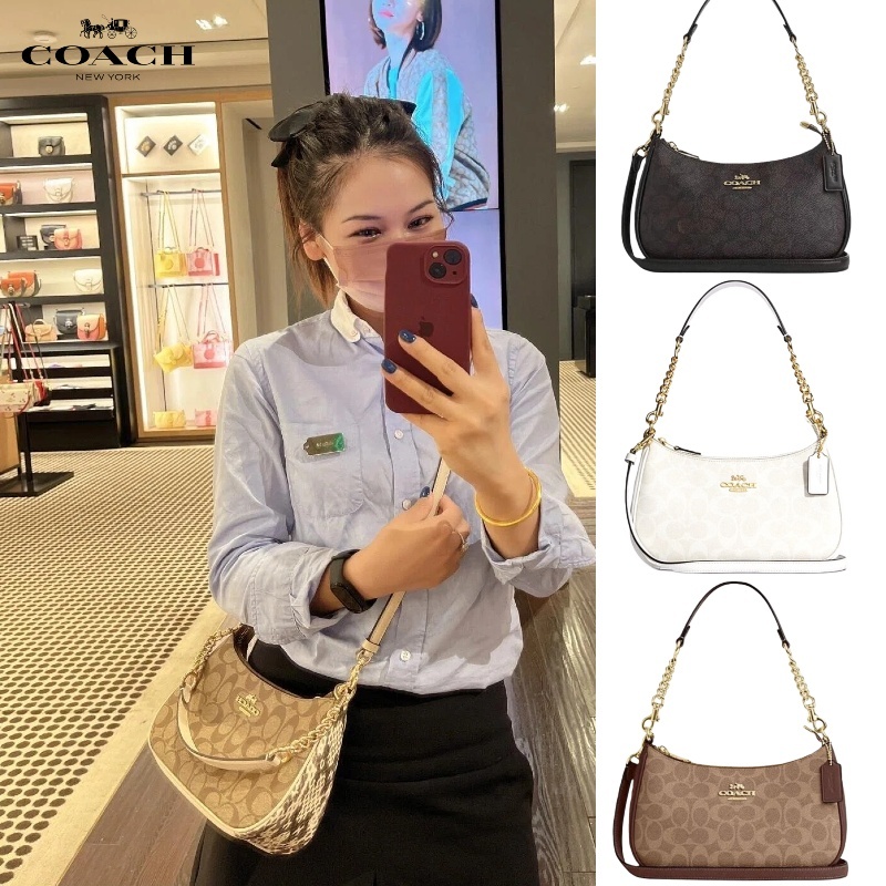 🔥 ของแท้ 100% 💖 Coach Teri 24 สำหรับผู้หญิง ดีไซน์หรูหรา หลายฟังก์ชั่น ถือมือหรือสะพายเฉียงก็ได้