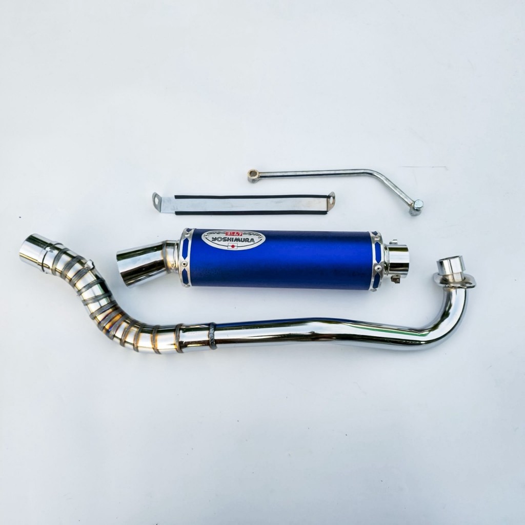 โยชิ ท่อสูตร (น้ำเงิน ) W125 R/S  ดีไซน์ทนทาน คุณภาพสูง รถมอเตอร์ไซค์ คุณภาพสูงทนทาน #SFshop