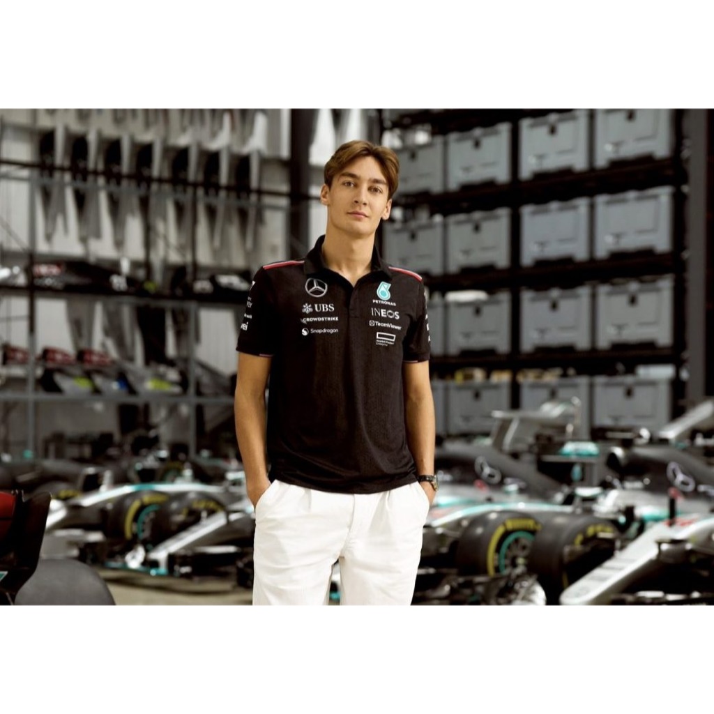 (สินค้าพร้อมส่งในไทย) (แท้100%การันตี) Mercedes AMG Petronas F1 Men's 2024 Team Polo สีดำ