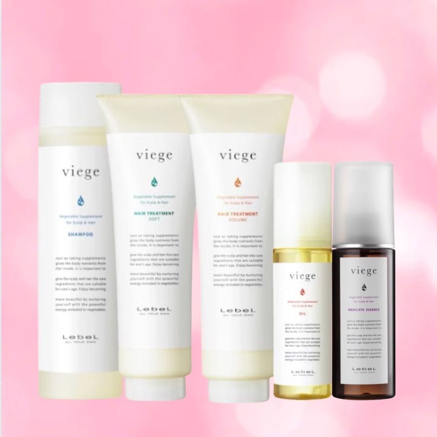 Lebel Viege 90 100 240 ML. แชมพู ทรีทเม้นท์ สูตรอ่อนโยนด้วยสารสกัดจากธรรมชาติจากพืช ผัก ป้องกันการหลุดร่วงของเส้นผม