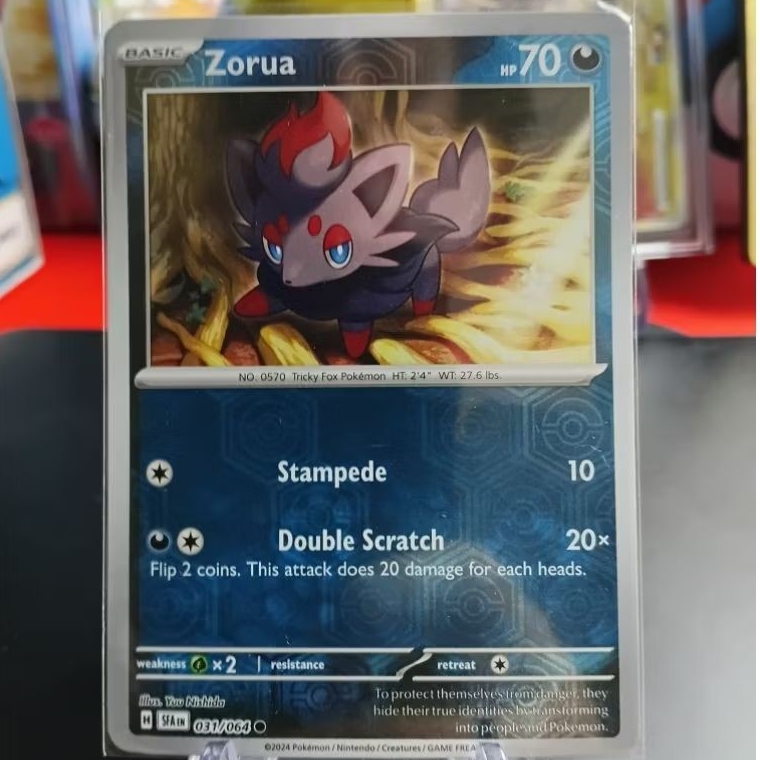 Zorua - 031/064 - Reverse Holo Shrouded Fable Pokémon Card - NM/M