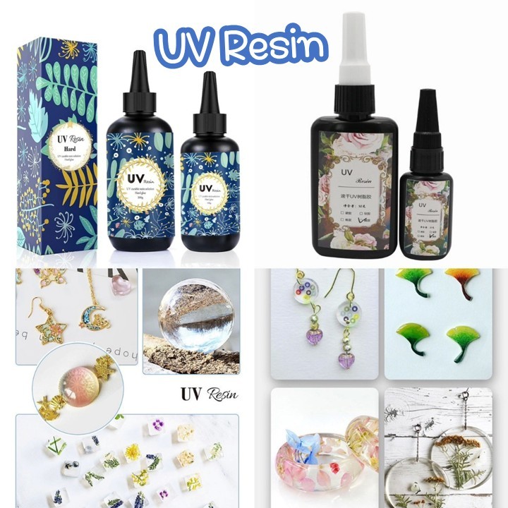 ยูวีเรซิ่น(UV Resin Hard) สีใส ชนิดแบบแข็ง เหมาะกับงานฝีมือ DIY ตกแต่งชิ้นงาน มี 2 ยี่ห้อ