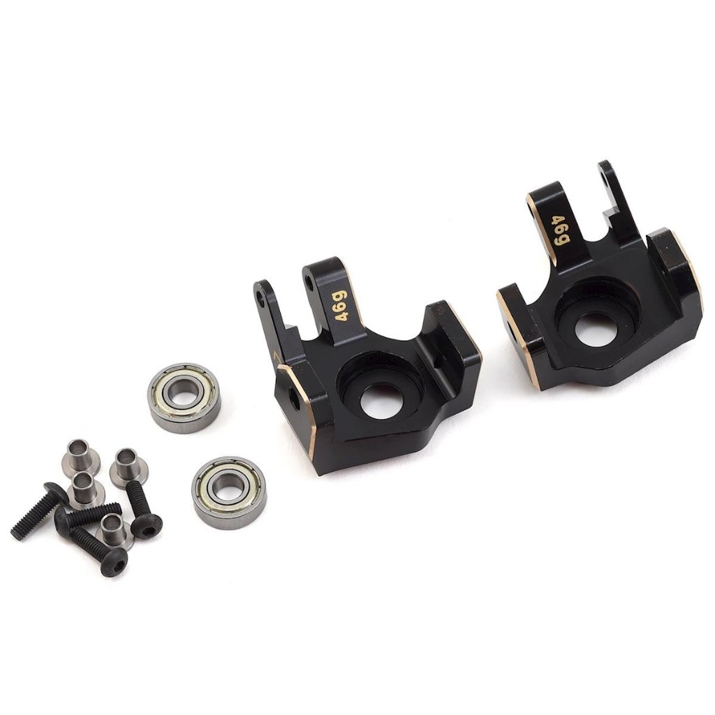 Samix SCX10 II Brass Heavy Duty Steering Knuckles (Black) (2ชิ้น) SCX2-4412BK