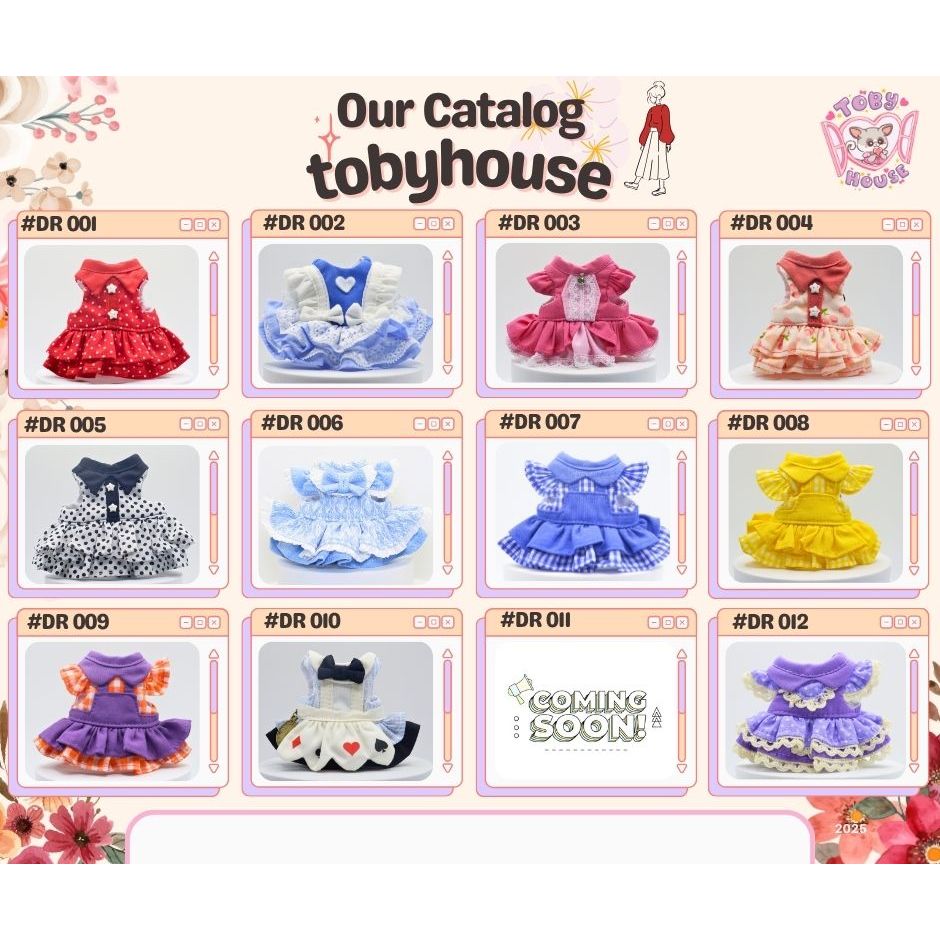 Tobyhouse เสื้อกระโปรงลิงจิ๋ว มาโมเสต/บุชเบบี้ นุ่มสบาย ใส่นอน ใส่เล่น ระบายอากาศ (รหัส DR001-012)