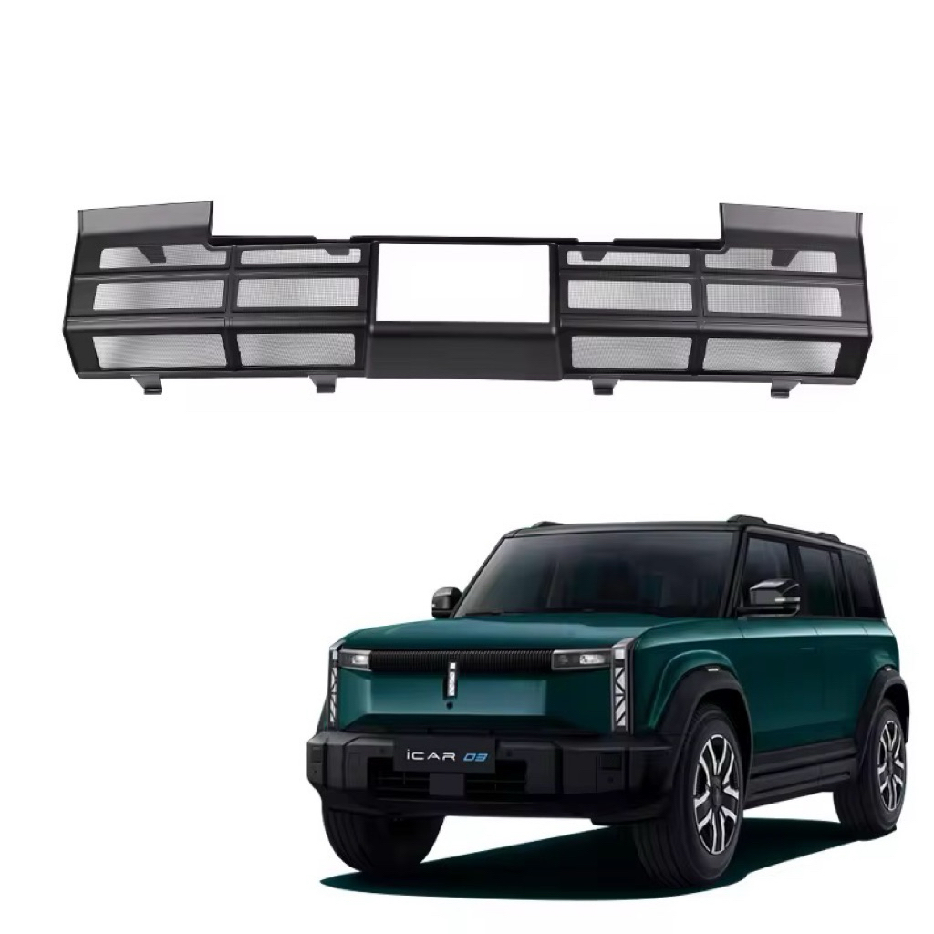 แผ่นกันหิน แผ่นกันแมลง Jaecoo 6 ev สีดำเงา แบบเต็มช่องแอร์