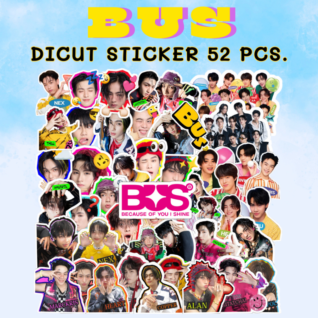 สติ๊กเกอร์ BUS sticker dicut 52 ชิ้น
