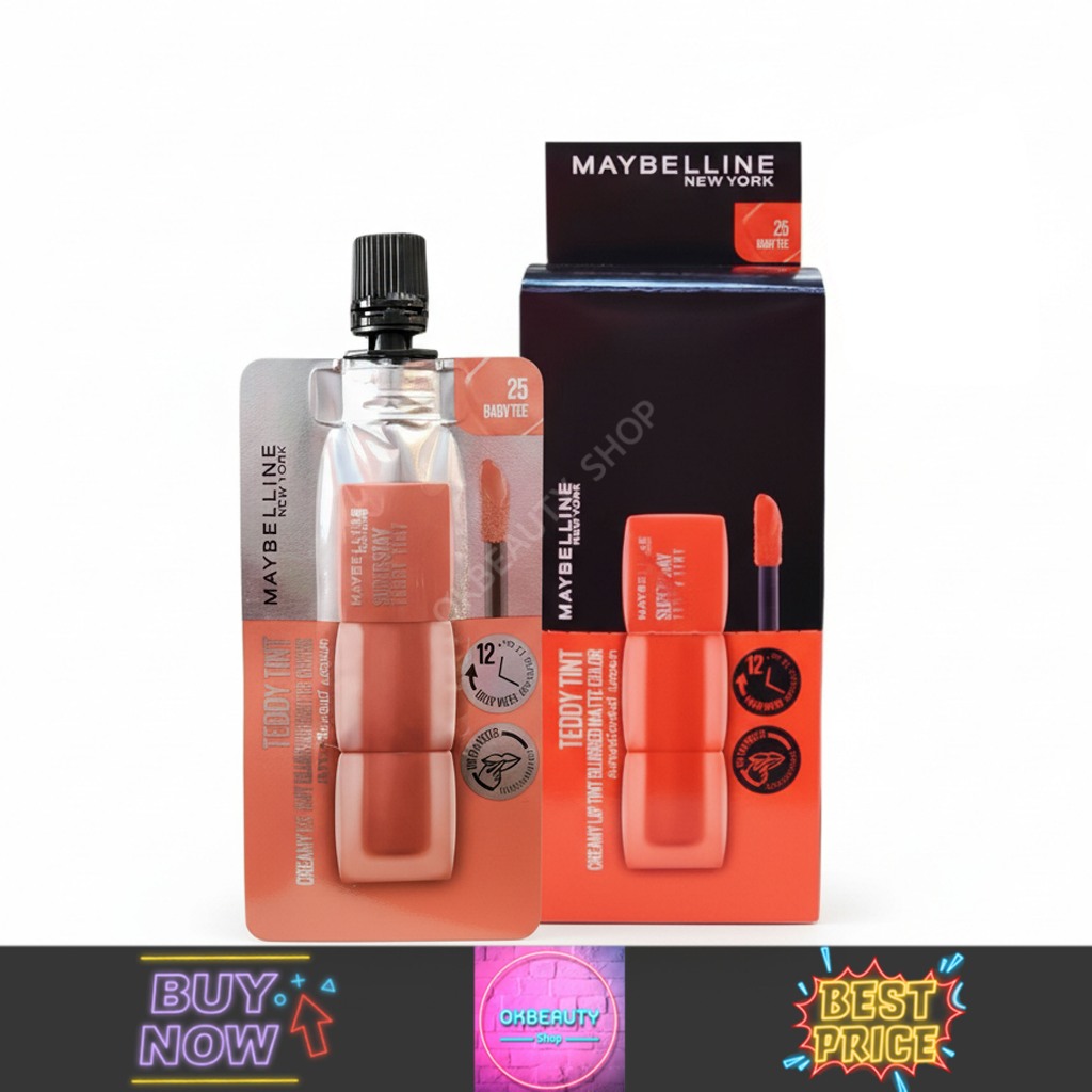 Maybelline Super stay Teddy Tint  เมย์เบลลีน ซุปเปอร์สเตย์ เท็ดดี้ ทินท์ (กล่อง6ซอง)