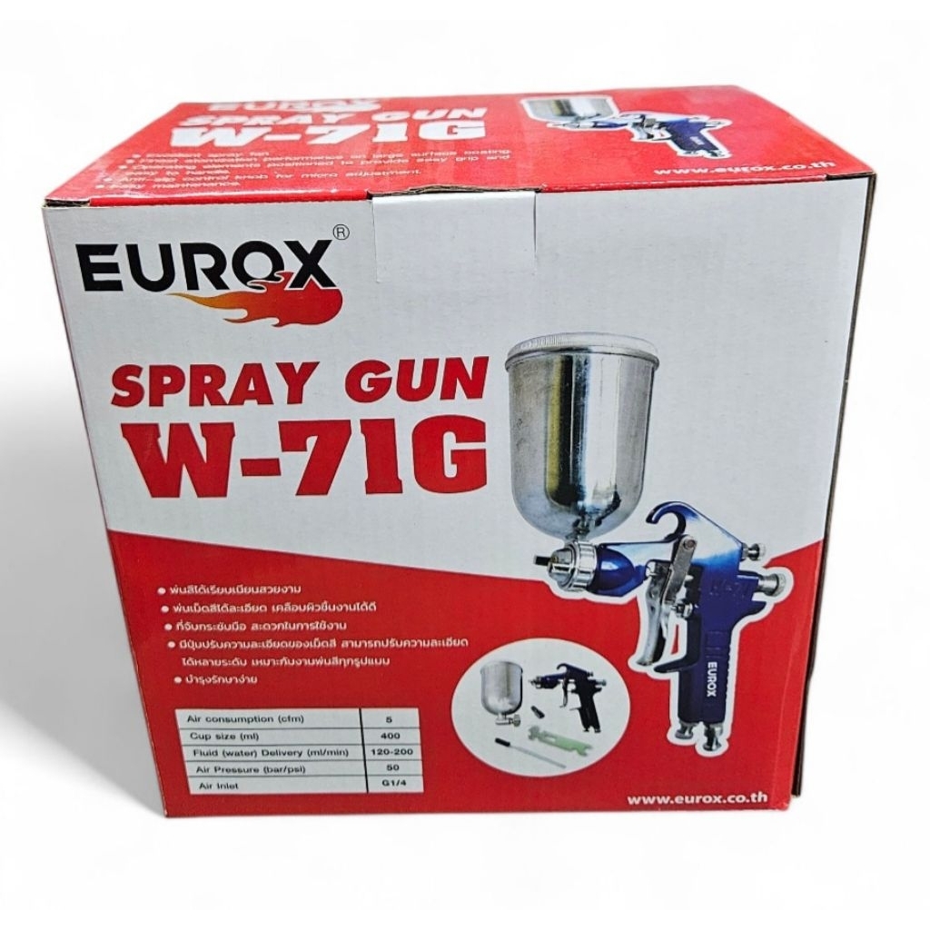 EUROX W-71G กาพ่นสี กาบน หัวพ่น 1.5mm SPRAY GUN