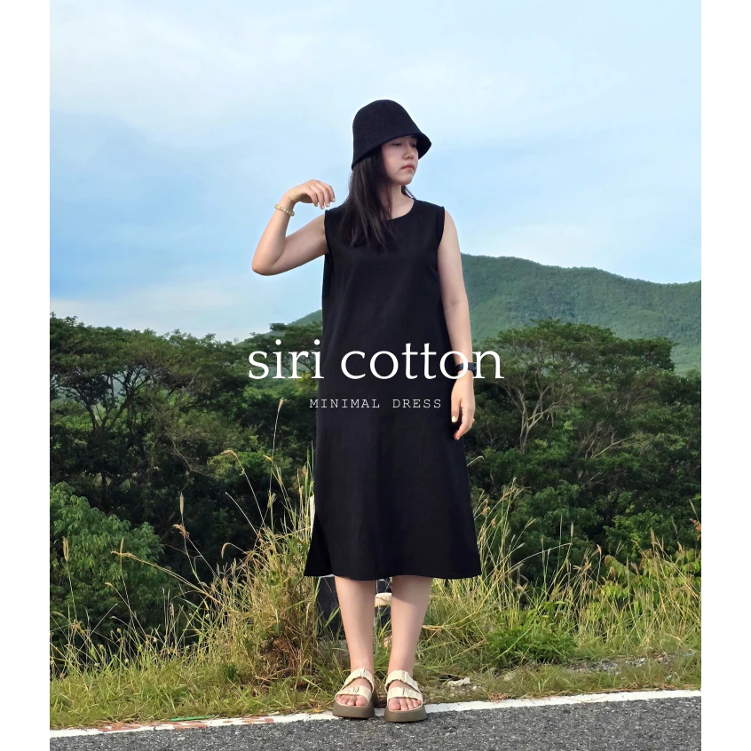 ꜱɪʀɪᴘʜᴀꜰᴀɪ, ᴍɪɴɪᴍᴀʟ ᴅʀᴇꜱꜱ : ชุดเดรส ผ้าฝ้าย สไตล์มินิมอล (เดรสAแขนกุด)