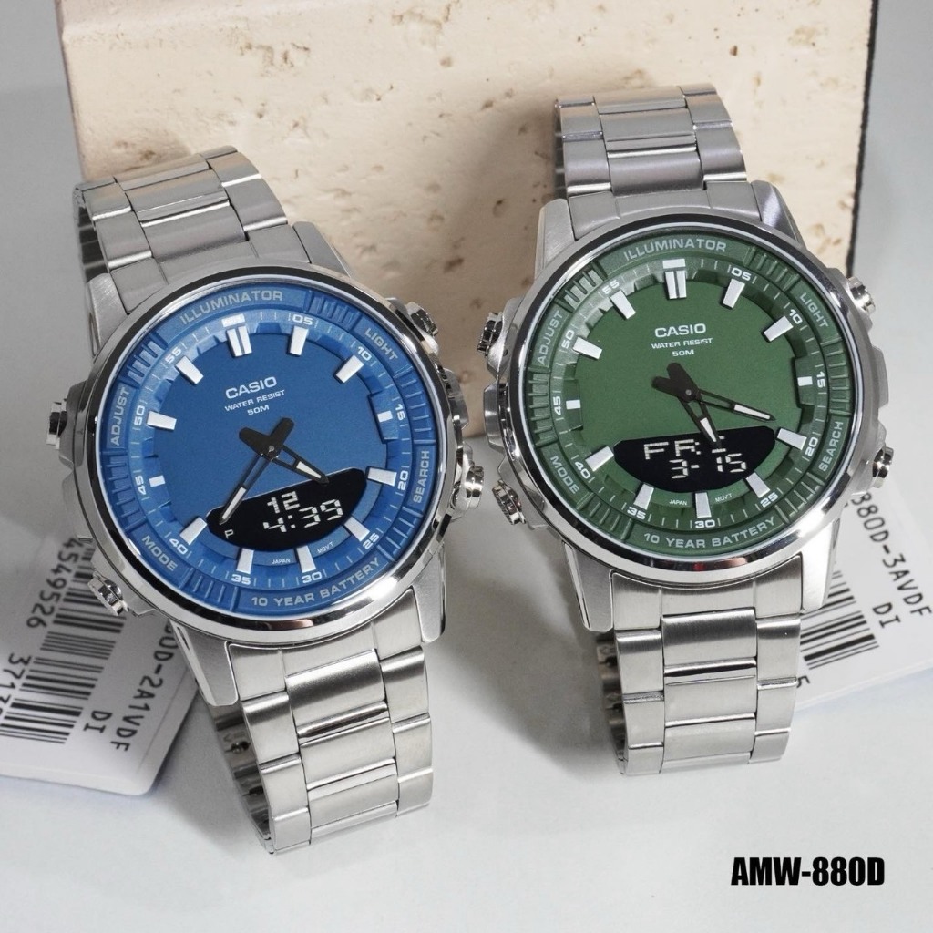 Casio Standard นาฬิกาข้อมือ รุ่น AMW-880,AMW-880D (AMW-880-1A,AMW-880D-1A,AMW-880D-3A)