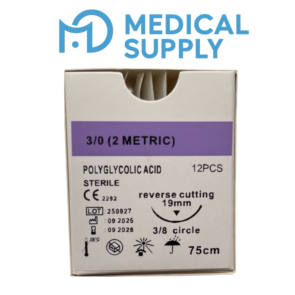 VICRYL ไหมละลาย ติดเข็ม  ขนาด  3/0 ยาว75cm ขายยกกล่อง(12ชิ้น)