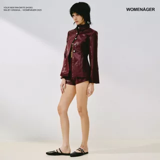 womenager - Railey Original สี Black รองเท้าหัวแหลมเปิดส้น