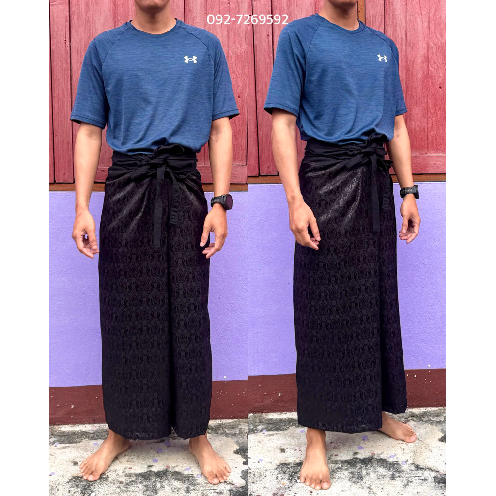 กางเกงสะดอพื้นเมือง สีดำ