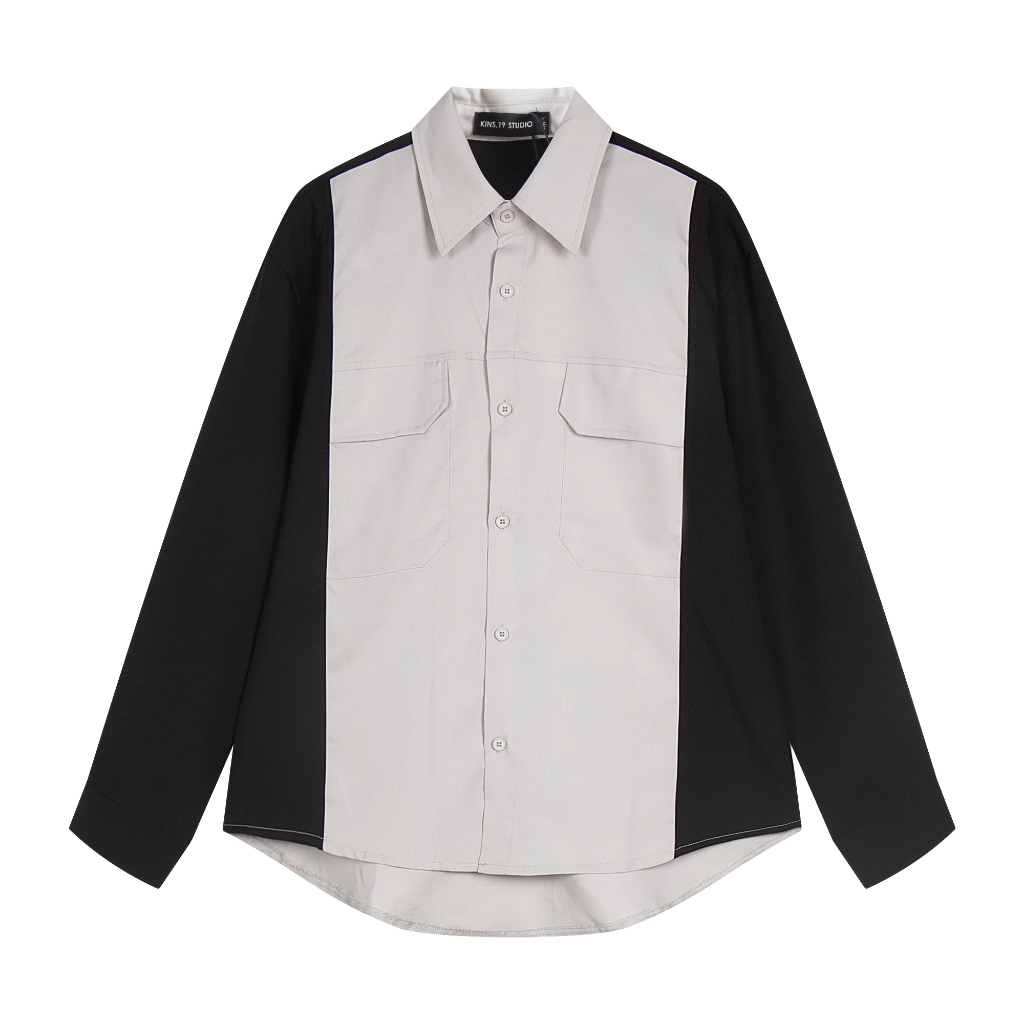 KINS | เสื้อเชิ้ตแขนยาว สีทูโทน มีทั้งหมด 3 สี เสื้อเชิ้ตผู้ชาย เสื้อแขนยาว (KS06)