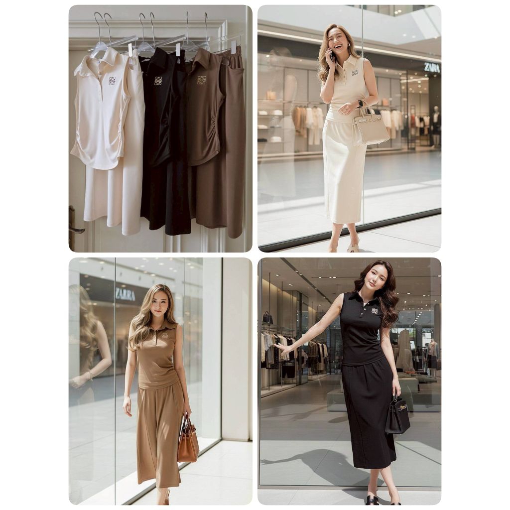 #Cotton Candy 🍭*** ชุดเซตเสื้อ+กระโปรงยาวฟรีไซส์