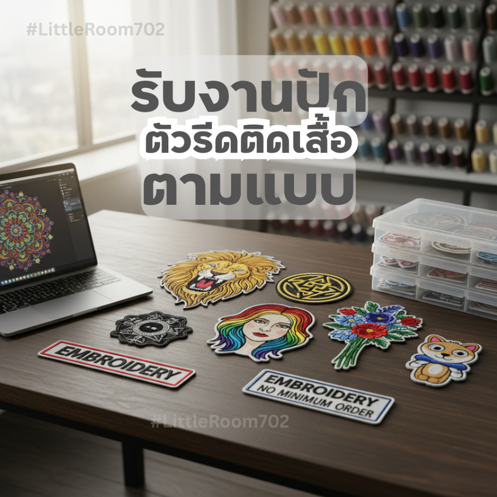 รับงานปัก ตีลายปัก ทำไฟล์งานปัก .EMB .DST .PES ชิ้นงานปัก ไม่มีขั้นต่ำ Patch แพทช์ ตัวรีดติดเสื้อ อาร์ม ทุกแบบ