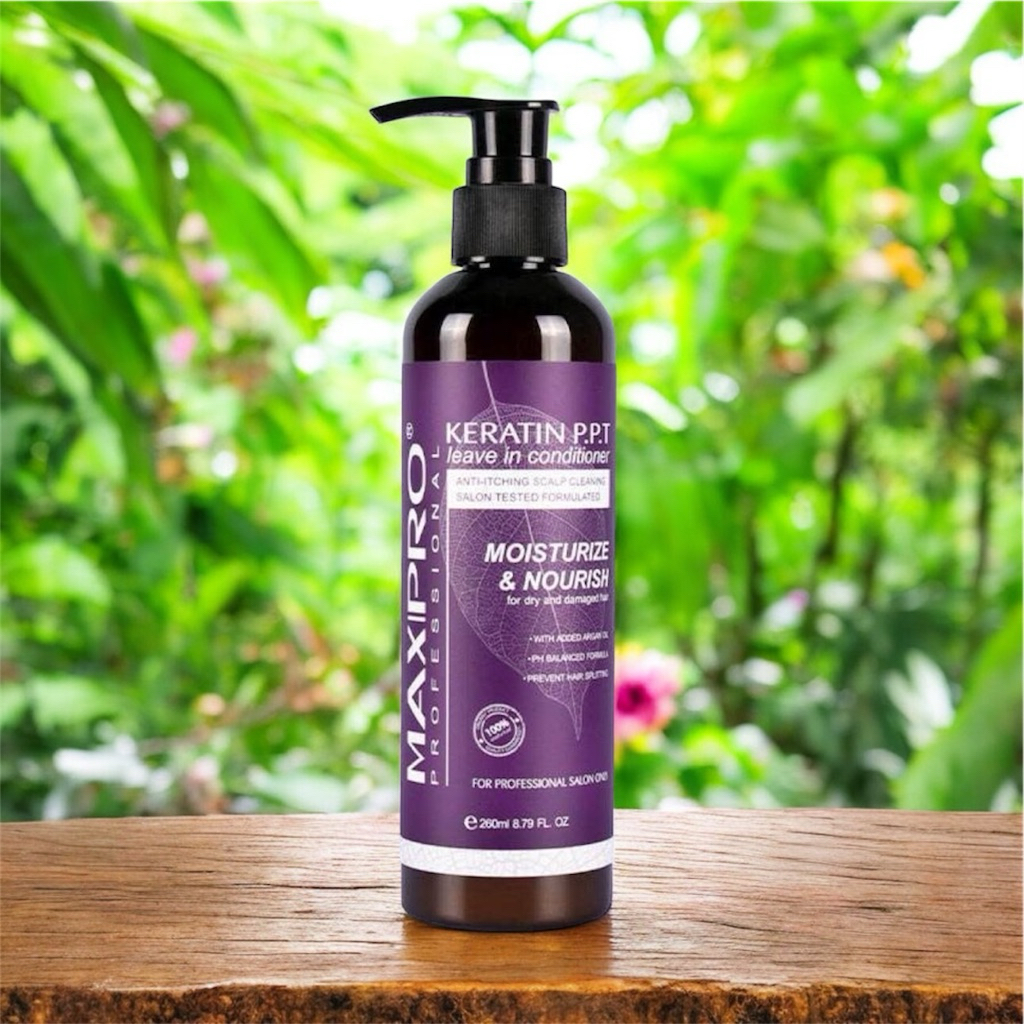 🌼Keratin🍒 P.P.T Maxipro 🇮🇹อาหารผม ชนิดไม่ต้องล้างออก 260 ml.