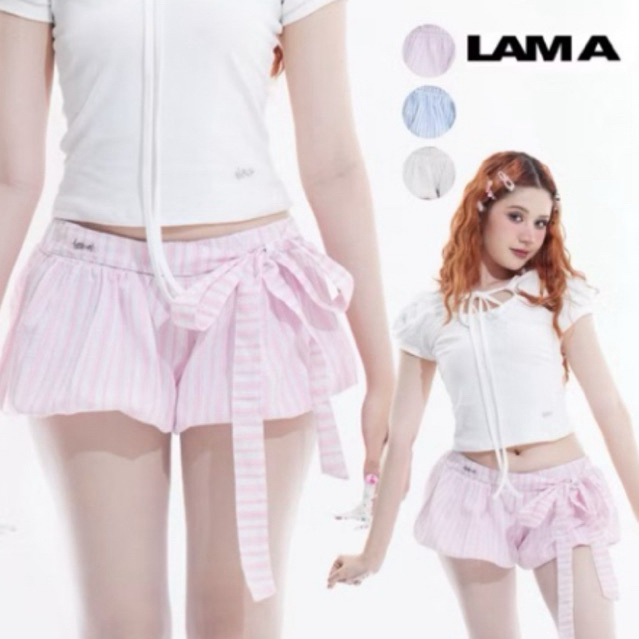 กางเกงขาสั้นผูกโบว์ น่ารักมาก แบรนด์ LAMA🍒