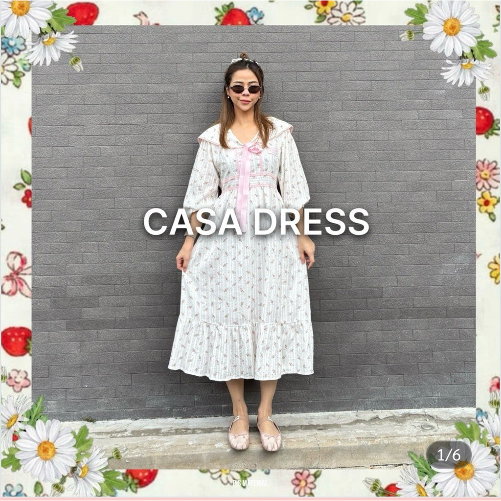 เดรสสีขาว psmaterial แบรนด์คุณพลอยชวพร