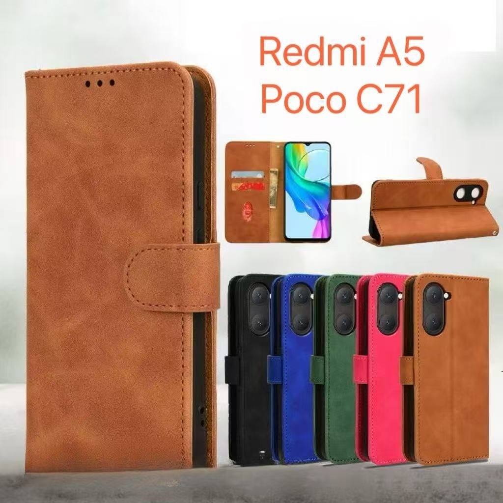 เคสฝาพับ มีล็อค สำหรับXiaomi Redmi A5 / Poco C71 เคส  ล็อคได้  โปโกC71
