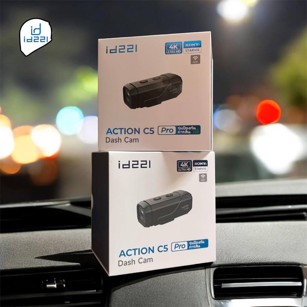 กล้อง ID221 ACTION C5 PRO 4K /บลูทูธ+กล้อง ของแท้ รับประกัน1ปี กล้องแอคชั่น กล้องติดหมวกกันน็อค กล้อ