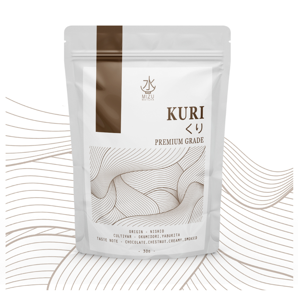 Mizumatcha | ผงโฮจิฉะเกรดพรีเมี่ยม คูริ | KURI Hojicha  จาก Nishio | เทสโน๊ต Chocolate, Chestnut , Smoky