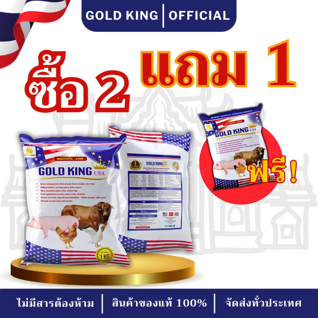 Gold King – คอมโบซื้อ 2 แถม 1 – โตไว ไม่ใช้สารต้องห้าม