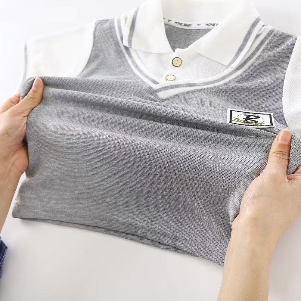 เสื้อดำ เสื้อโปรโล เด็ก เวอร์ชั่นเกาหลี ระบายอากาศ ใส่สบาย - รูปที่ 6