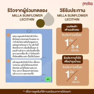 Milla Sunflower Lecithin เลซิตินดอกทานตะวัน มิลล่าเลซิติน แม่ให้นม แก้ท่อน้ำนมอุดตัน นมค้างเต้า เจ็บคัดเต้า (30 แคปซูล)