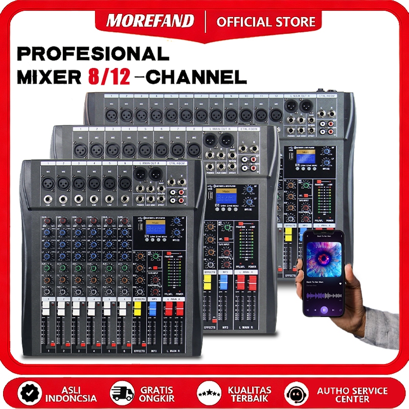 MOREFAND 99 DSP mixer 8 channel mixer audio ถ่ายทอดสดเสียงแอมป์ เครื่องปรับเสียง, เครื่องผสมเสียง, เครื่องปรับเสียง