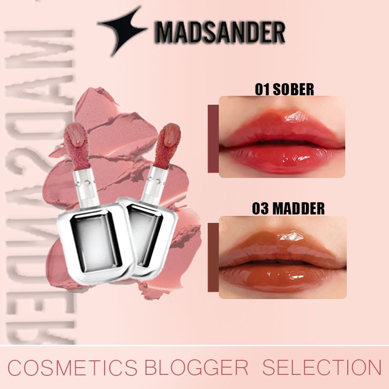 ชุดสี 2 สี Lipstick Madsander Dewy Glow Lip Tint 4g.01 SOBER/03 MADDER ลิปทิ้นท์ติดทนนาน (ลิปสร้างปา