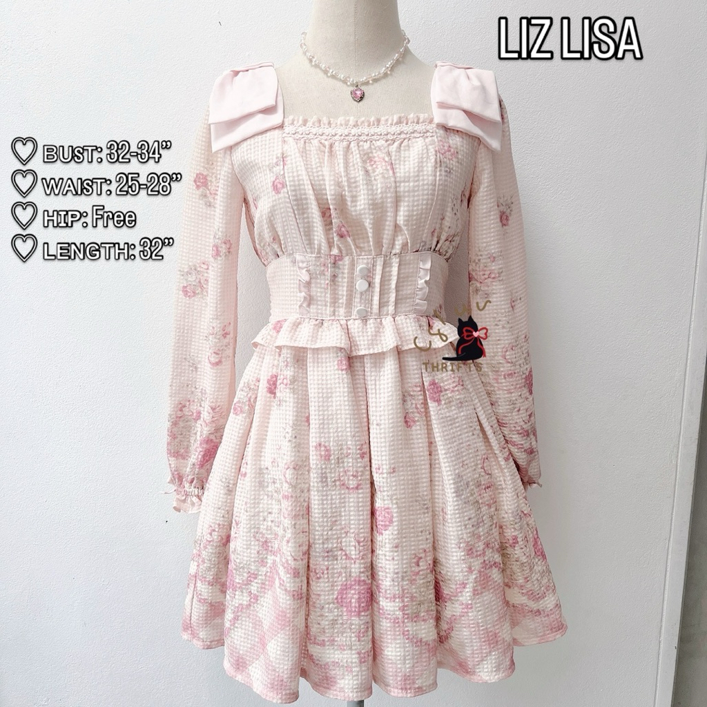 LIZ LISA Pink florals kawaii dress